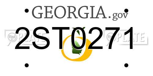 2ST0271 Georgia License Plate