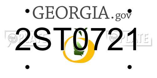 2ST0721 Georgia License Plate