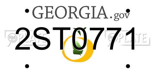 2ST0771 Georgia License Plate