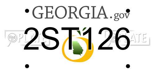 2ST126 Georgia License Plate