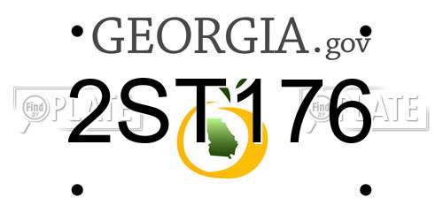 2ST176 Georgia License Plate