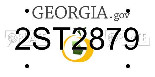 2ST2879 Georgia License Plate