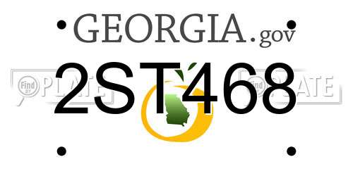 2ST468 Georgia License Plate