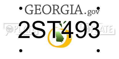 2ST493 Georgia License Plate