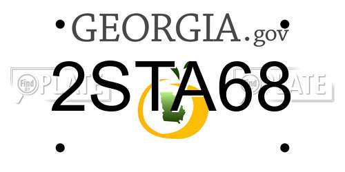 2STA68 Georgia License Plate