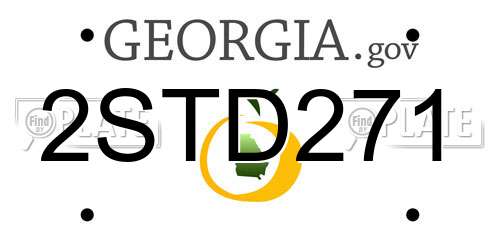 2STD271 Georgia License Plate