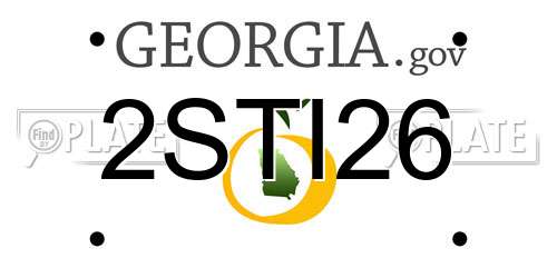 2STI26 Georgia License Plate