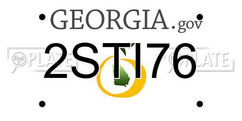 2STI76 Georgia License Plate