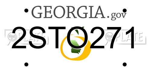 2STO271 Georgia License Plate