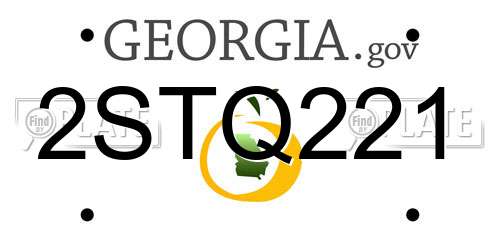 2STQ221 Georgia License Plate