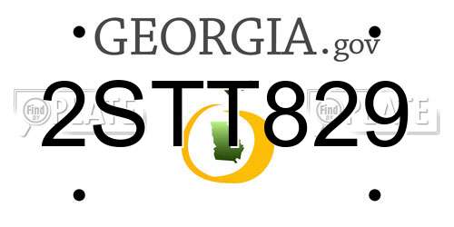 2STT829 Georgia License Plate