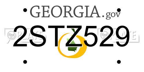 2STZ529 Georgia License Plate