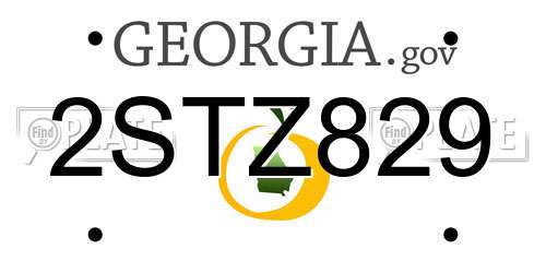 2STZ829 Georgia License Plate