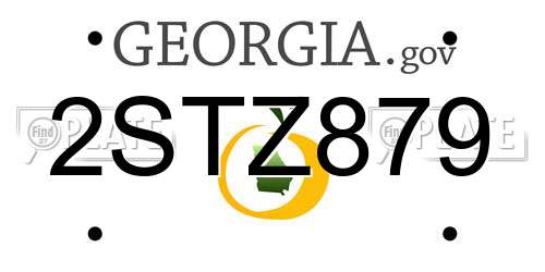 2STZ879 Georgia License Plate