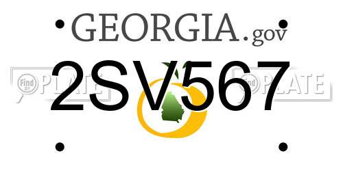 2SV567 Georgia License Plate
