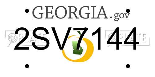 2SV7144 Georgia License Plate