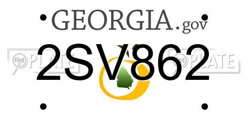 2SV862 Georgia License Plate