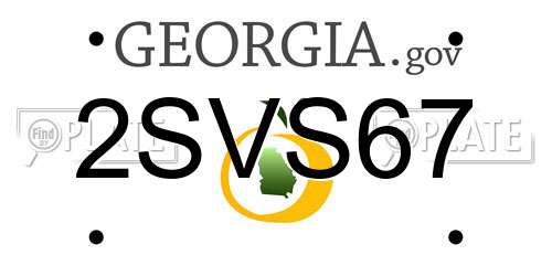 2SVS67 Georgia License Plate