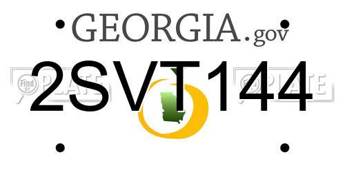 2SVT144 Georgia License Plate