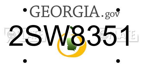 2SW8351 Georgia License Plate