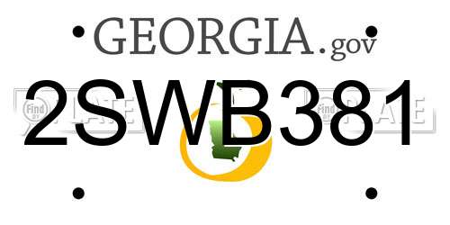 2SWB381 Georgia License Plate
