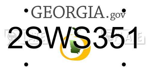 2SWS351 Georgia License Plate