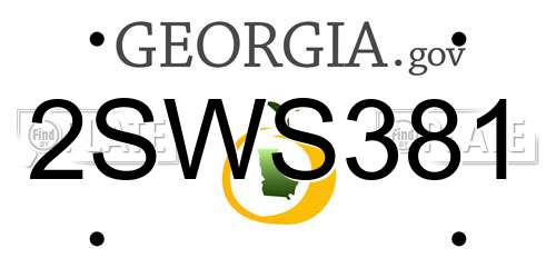2SWS381 Georgia License Plate