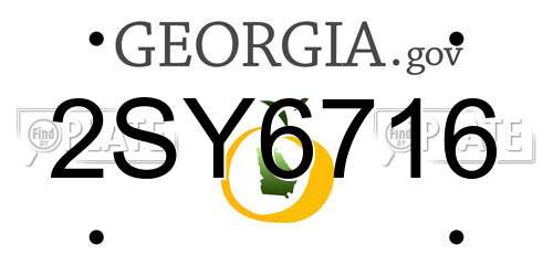 2SY6716 Georgia License Plate