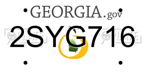 2SYG716 Georgia License Plate