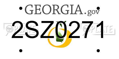2SZ0271 Georgia License Plate