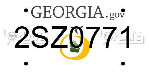 2SZ0771 Georgia License Plate