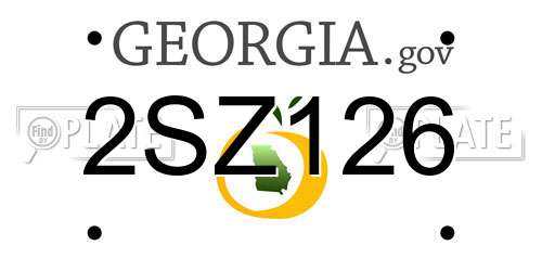 2SZ126 Georgia License Plate