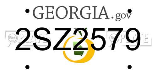 2SZ2579 Georgia License Plate