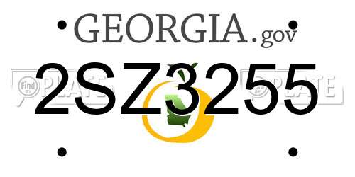2SZ3255 Georgia License Plate