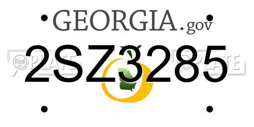 2SZ3285 Georgia License Plate