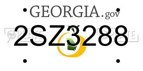 2SZ3288 Georgia License Plate
