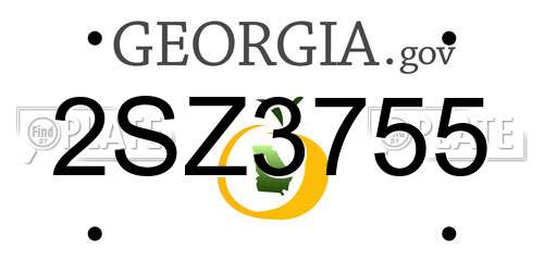 2SZ3755 Georgia License Plate