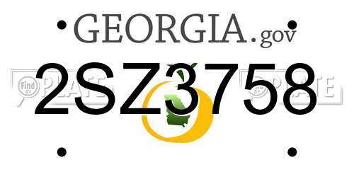 2SZ3758 Georgia License Plate