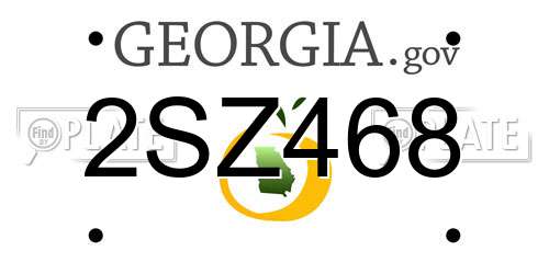 2SZ468 Georgia License Plate