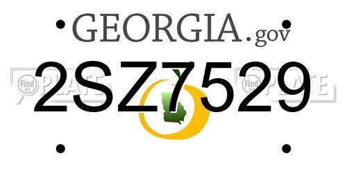 2SZ7529 Georgia License Plate