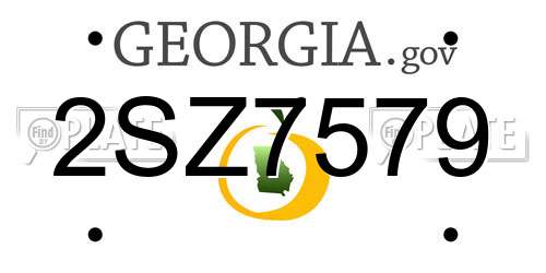 2SZ7579 Georgia License Plate