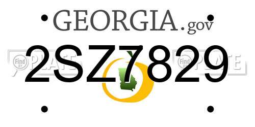 2SZ7829 Georgia License Plate