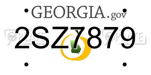 2SZ7879 Georgia License Plate