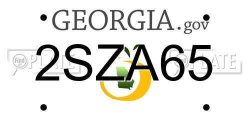 2SZA65 Georgia License Plate
