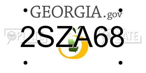 2SZA68 Georgia License Plate