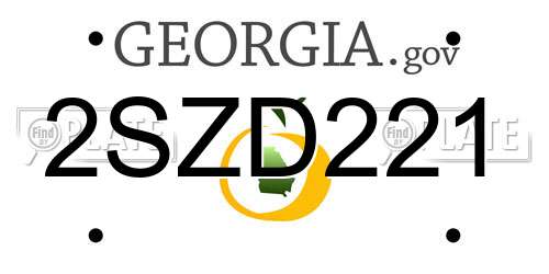 2SZD221 Georgia License Plate