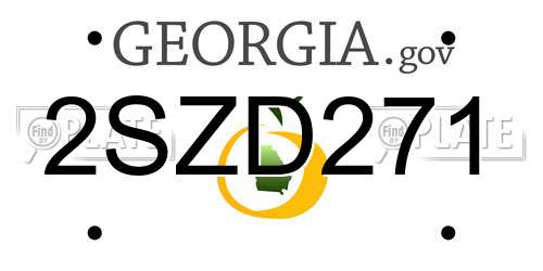 2SZD271 Georgia License Plate