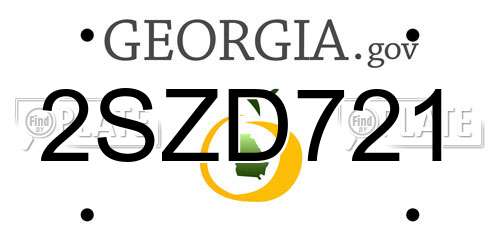 2SZD721 Georgia License Plate