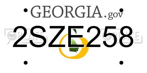 2SZE258 Georgia License Plate