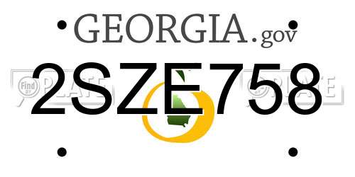 2SZE758 Georgia License Plate